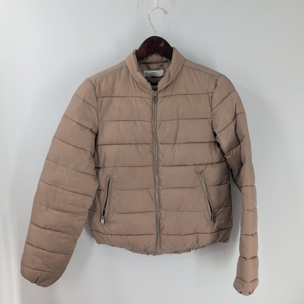 Befree Lightweight Outwear Modern Full Zip Quilted Jacket Light Brown Size Small